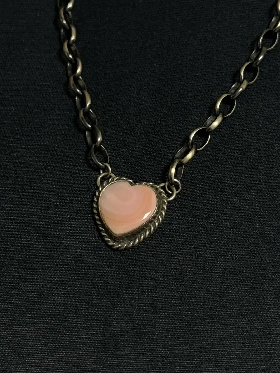 아르포 파리 pink shell heart necklace